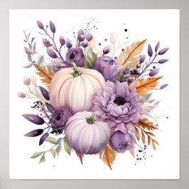 Lila pastellfarbenes Halloween-Kürbisposter Poster