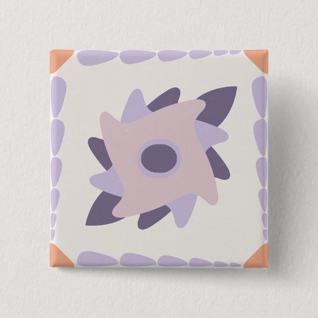 Lila Pastellfliese Button (Vorderseite)