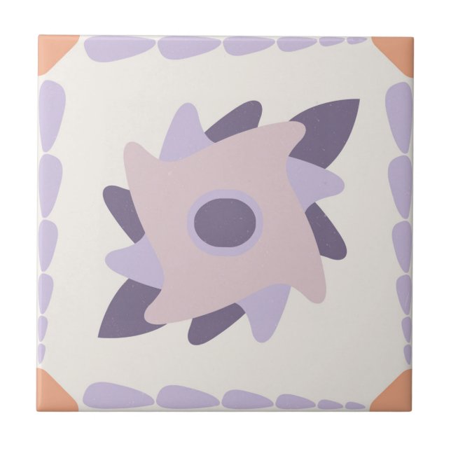 Lila Pastellfliese Fliese (Vorderseite)