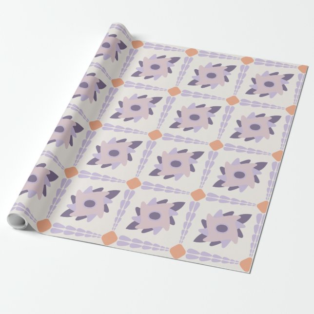 Lila Pastellfliese Geschenkpapier (Ungerollt)