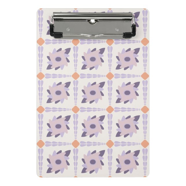 Lila Pastellfliese Mini Klemmbrett (Vorderseite)