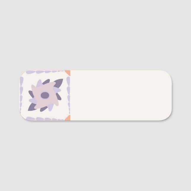 Lila Pastellfliese Namensschild (Vorderseite)