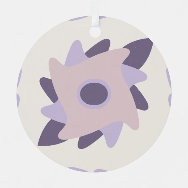 Lila Pastellfliese Ornament Aus Metall (Vorderseite)