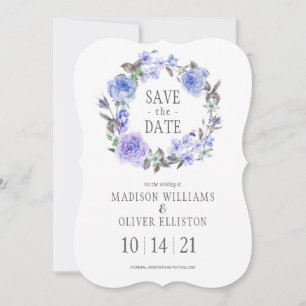 Lila Pastellwatercolor Blumen Save the Date