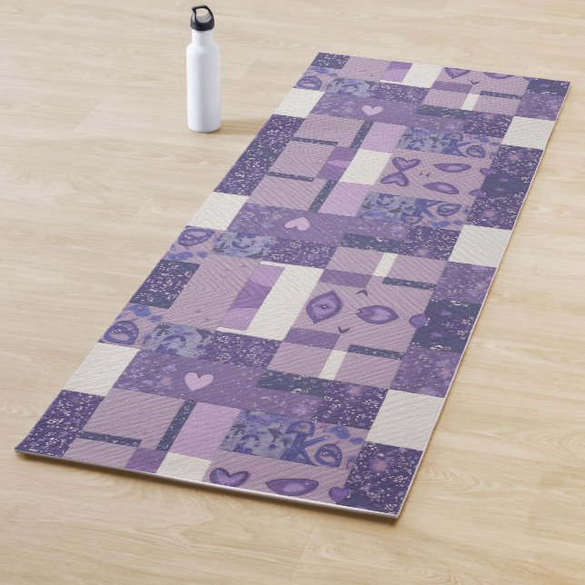 Lila Patchwork Quilt Yoga Mat Yogamatte (Beispiel)