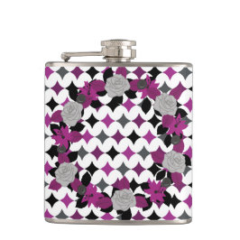 LILA PATTERN UND BLUME AUS SCHWARZWEISS FLACHMANN