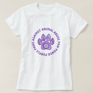 Lila Paw für Tiermissbrauch Personalisiert T-Shirt