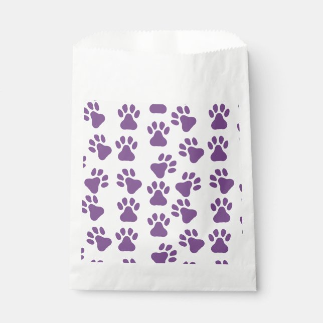 Lila Pawprints Geschenktütchen (Vorderseite)
