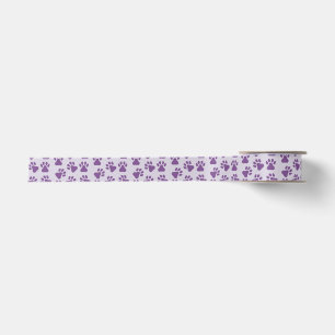 Lila Pawprints Satinband