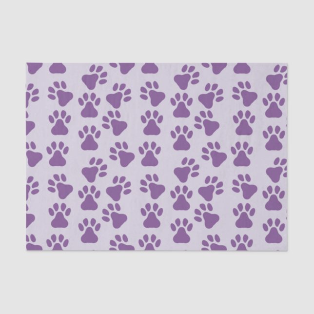 Lila Pawprints Seidenpapier (Vorderseite)