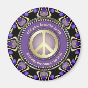 Lila PEACE Gold Royal Geometry SAY-iT Mandala Magnet