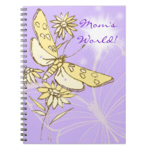 Lila Peach Butterfly Notebook