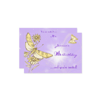 Lila Peach Butterfly RSVP-Karte Einladung