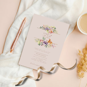 Lila Peach Summer Floral Wedite QR Code