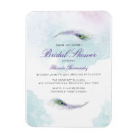 Lila Peacock Bridal Dusche Einladung