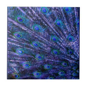 Lila Peacock Feathers Baby Blanket Fliese