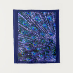 Lila Peacock Feathers Baby Blanket Wandteppich