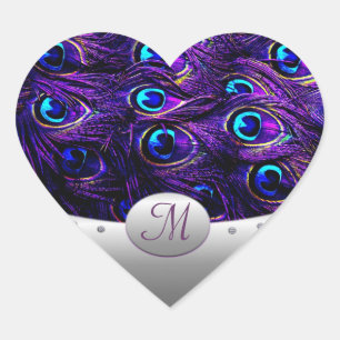 Lila Peacock Wedding Einladung Umschlag Aufkleber