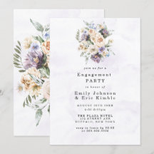 Lila Peer-Wildblumen Rustikale Engagement-Partei