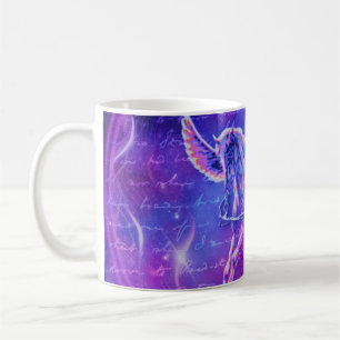 Lila Pegasus   Neon-Geflügeltes-Pferd-Galaxie-Tass Kaffeetasse