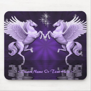 Lila Pegasus-Reflexions-Mausunterlage Mousepad