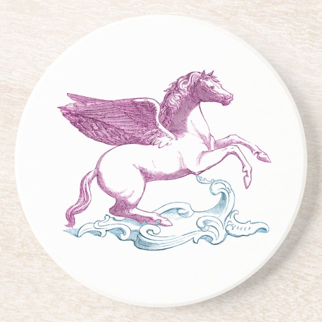Lila Pegasus-Untersetzer Getränkeuntersetzer (Vorne)