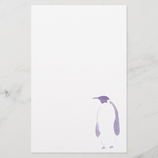 Lila Penguin Briefpapier (Vorderseite)