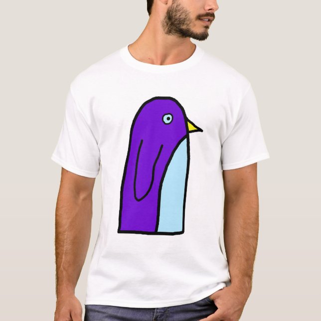 Lila Penguin T-Shirt (Vorderseite)