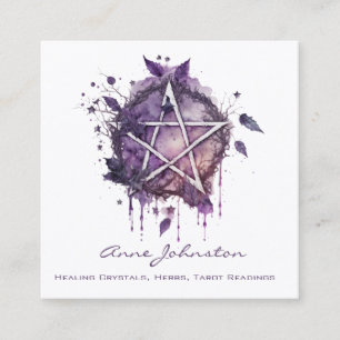 Lila Pentagram Square Visitenkarte
