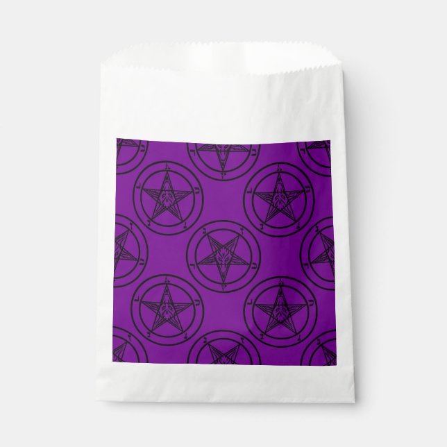 lila Pentagramm-halloween Geschenktütchen (Vorderseite)