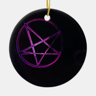 lila Pentagramm-Sternmagnet Keramik Ornament