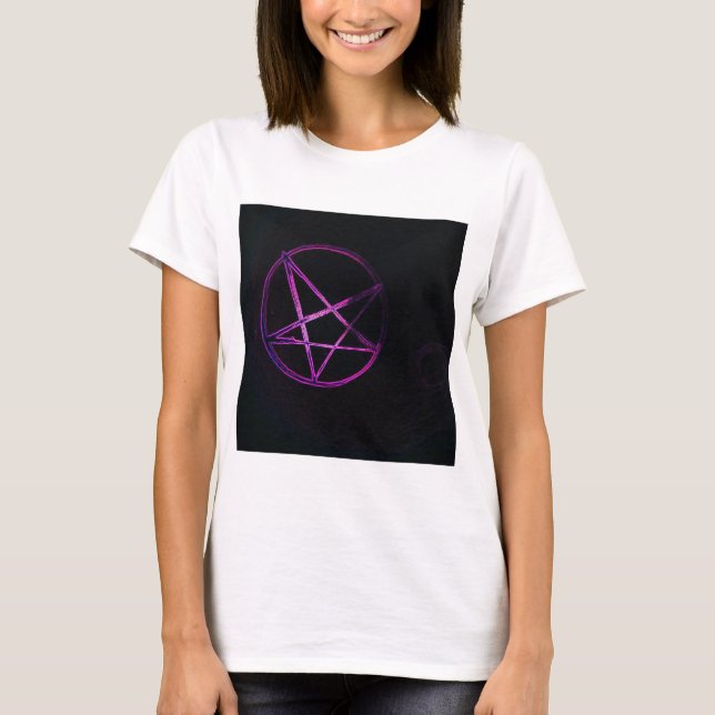 lila Pentagramm T-Shirt (Vorderseite)