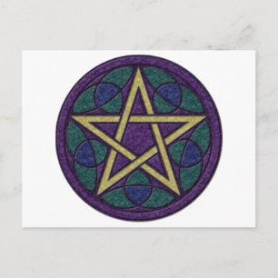Lila Pentagramm Triquetra Postkarte