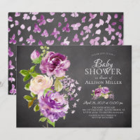 Lila Peonies Blumenschmuck Einladung