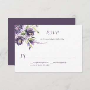 Lila Peonies, Lilac Hochzeit   RSVP-Karte RSVP Karte