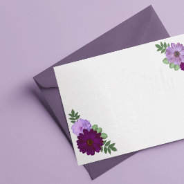 Lila Peony Floral Probe Dinner Folieneinladung