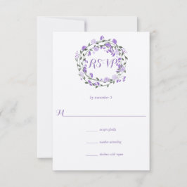Lila Peony Floral Wreath Wedding RSVP