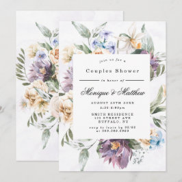 Lila Peony Wildblumen Paare Dusche lädt ein