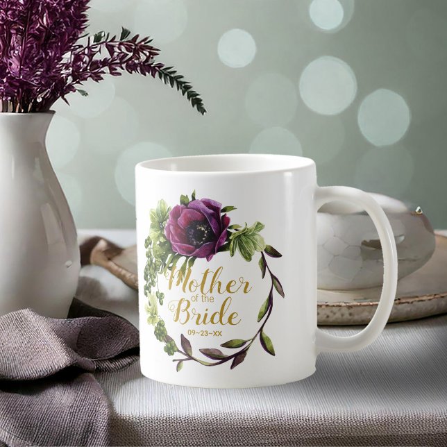 Lila Peony Wreath Mother of the Bride ID456 Kaffeetasse (Von Creator hochgeladen)