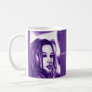 Lila-People-Frauenporträt Monochrome Kunst Kaffeetasse