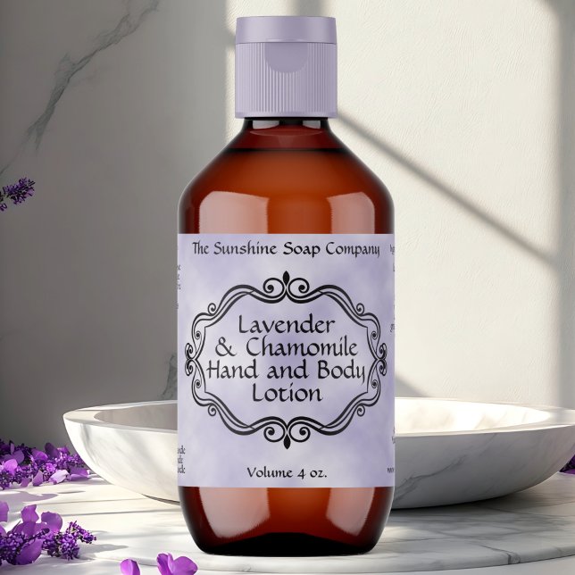 Lila Pergament-Vintage-Rahmen-Kosmetiklabel (Von Creator hochgeladen)