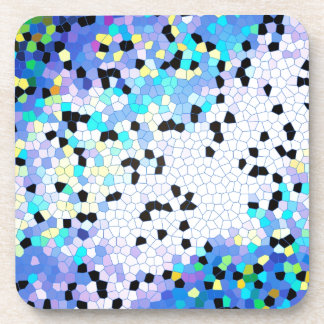 Lila Periwinkle Blau und Schwarzes Mosaikmuster Untersetzer