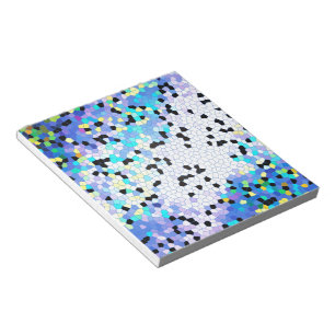 Lila Periwinkle Blue & Black Mosaik Notepad Notizblock
