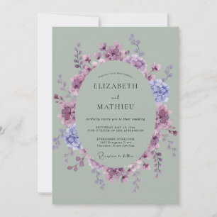 Lila Periwinkle Kranz Hochzeit Einladung