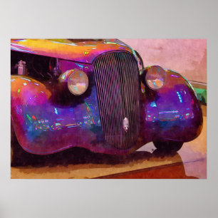 Lila-Perlen-Klassiker-Auto-Frontpartie-Poster-Kuns Poster