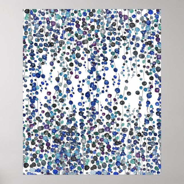 lila Perlenfolge der Pflanze Aquarell Poster (Vorne)