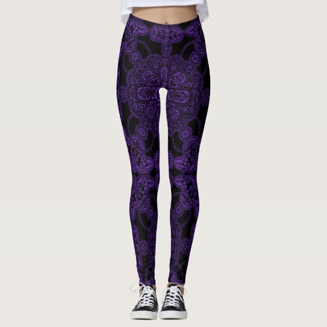 Lila Persisch  Leggings (Vorderseite)