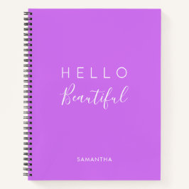 Lila Personalisiert / Hallo Beautiful Notizbuch