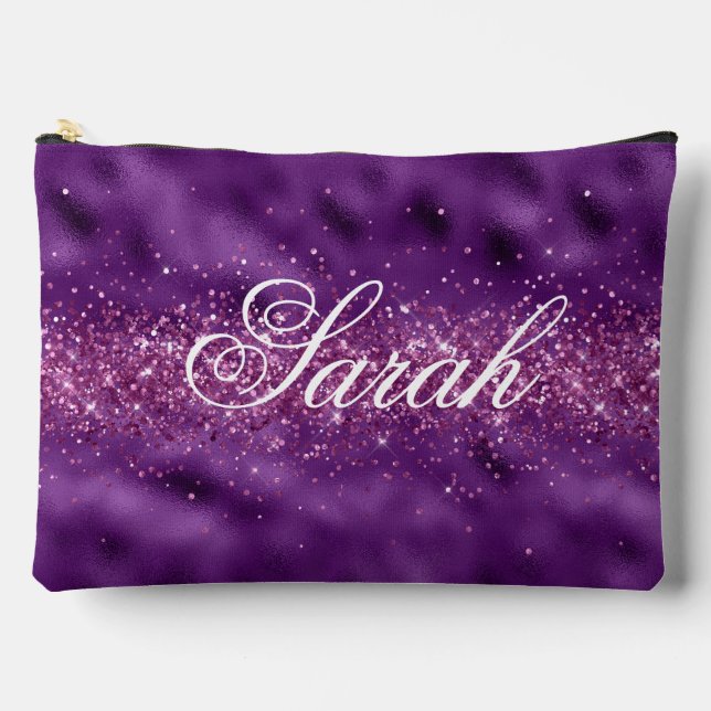 Lila Personalisiert Zubehörtasche (Vorderseite)