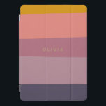 Lila Personalisierte Formen von erdigen Farbblöcke iPad Pro Cover<br><div class="desc">Eine farbenfrohe grafische Gestaltung mit Bio,  farbenfrohen Formen in einer schönen warmen Farbpalette aus Senf,  Lila und dunklen Purpur,  personalisiert mit dem Namen oder den Worten Ihrer Wahl.</div>
